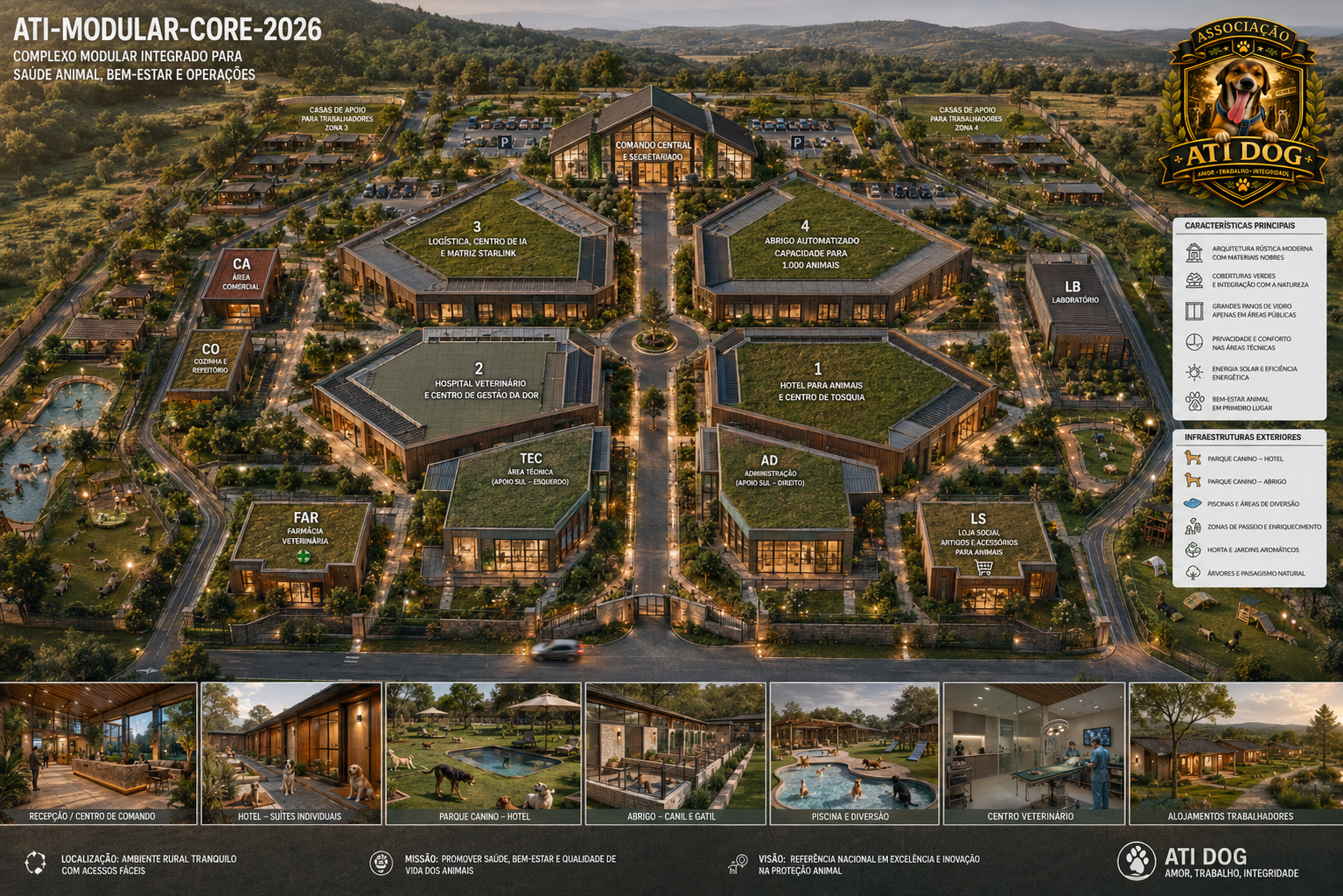 Vista geral do Masterplan do Pet Vet Village